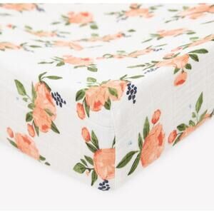 Little Unicorn Cotton Muslin Changing Pad Cover - Water Color Roses - NEW